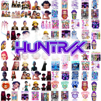 Demon hunters characters bundle png, netflix cartoon bundle png, kpop band bundle png