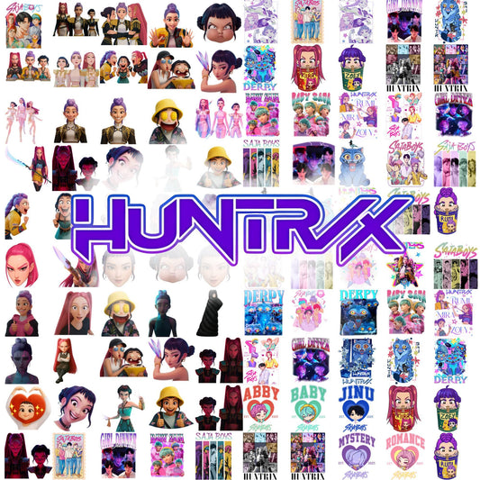 Demon hunters characters bundle png, netflix cartoon bundle png, kpop band bundle png