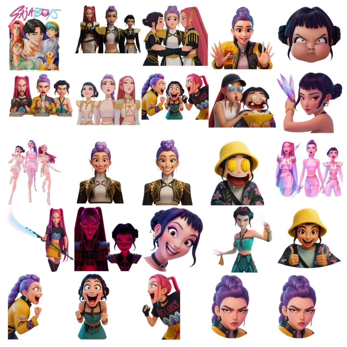 Demon hunters characters bundle png, netflix cartoon bundle png, kpop ...