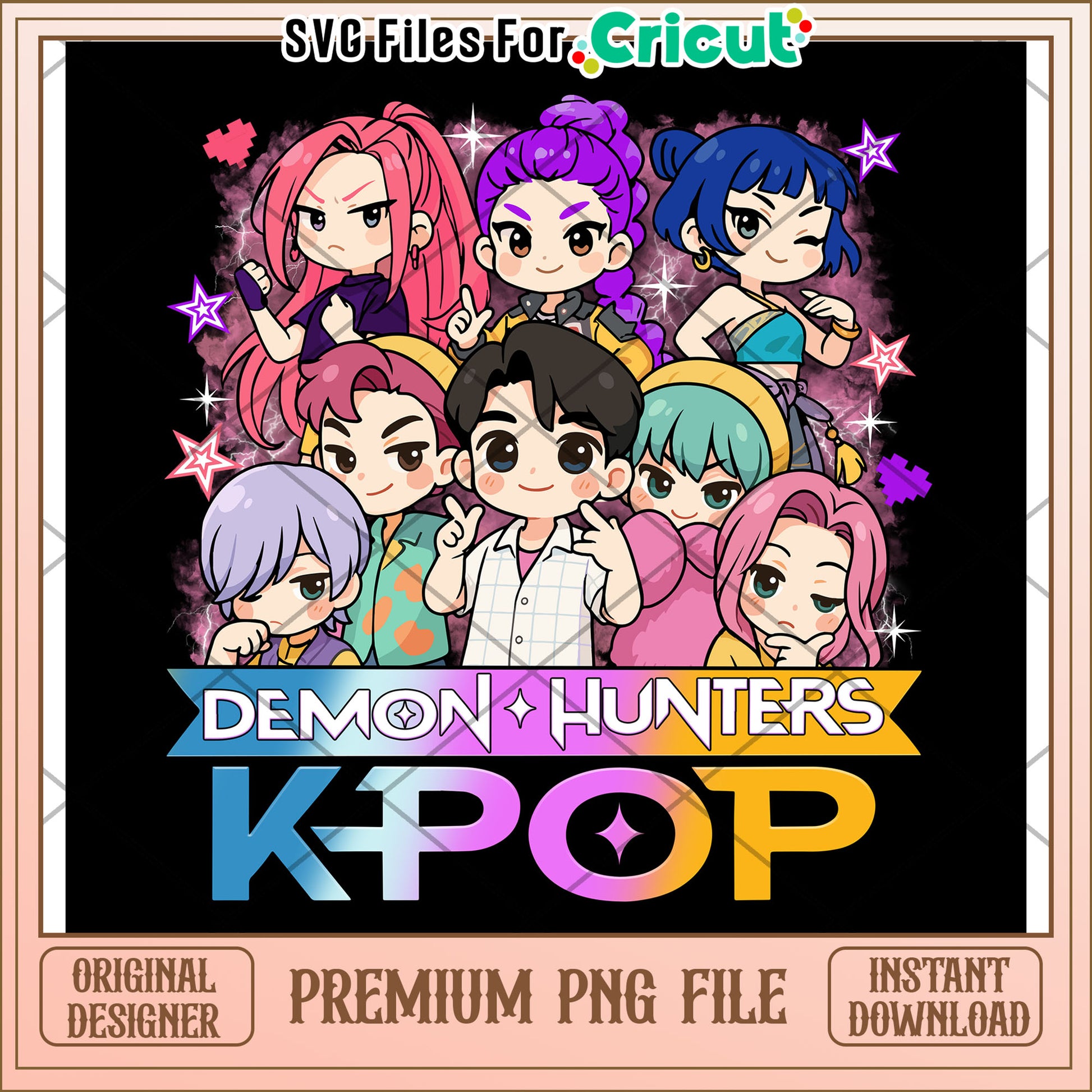 Demon hunters kpop png, saja boys fans png, huntrix characters png