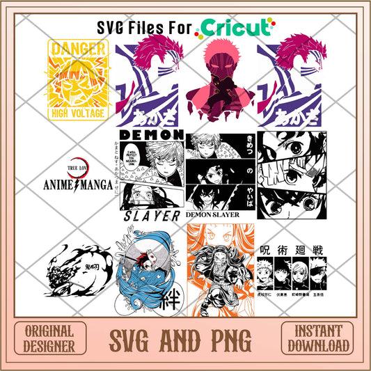 Demon slayer svg bundle, Anime shadow bundle - Svgfileforcricut