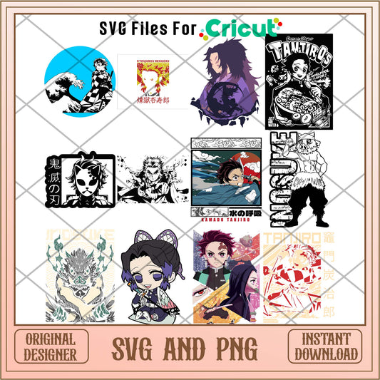 Demon slayer Tanjiro svg bundle, Anime bundle - Svgfileforcricut
