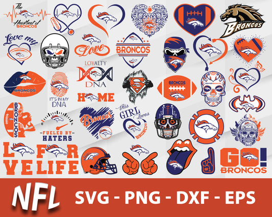 Denver broncos logo nfl bundle svg, denver broncos football svg