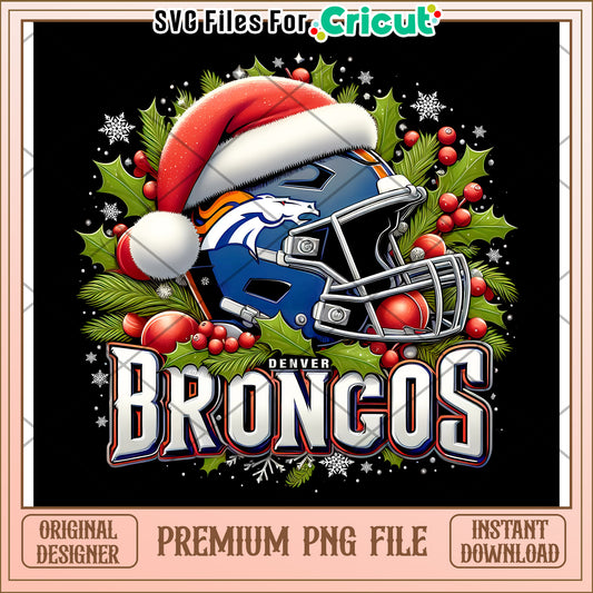 Denver Broncos Christmas PNG Design, perfect for Cricut projects