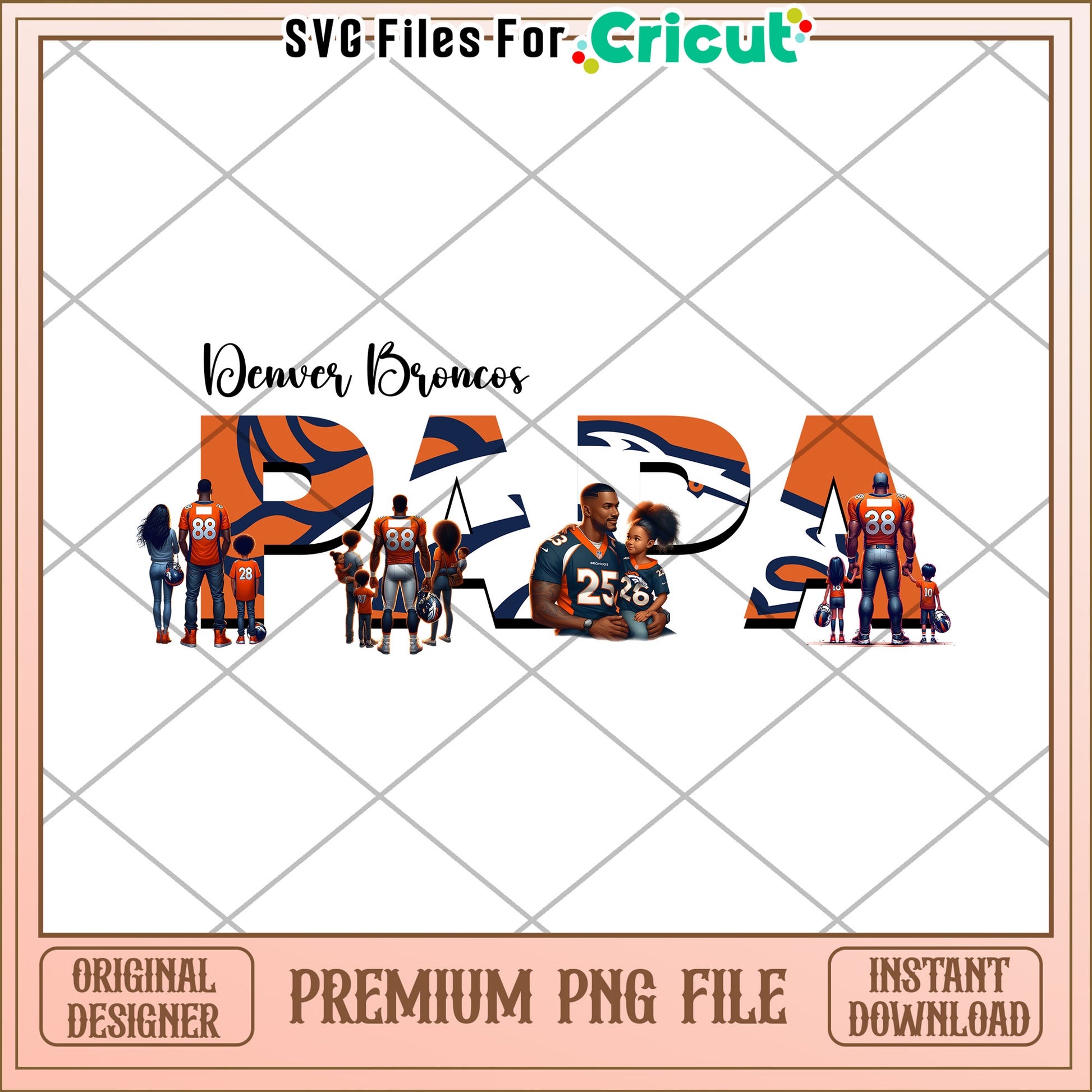 Denver Broncos Dad PNG Design, Perfect for Sports Lovers Gifts