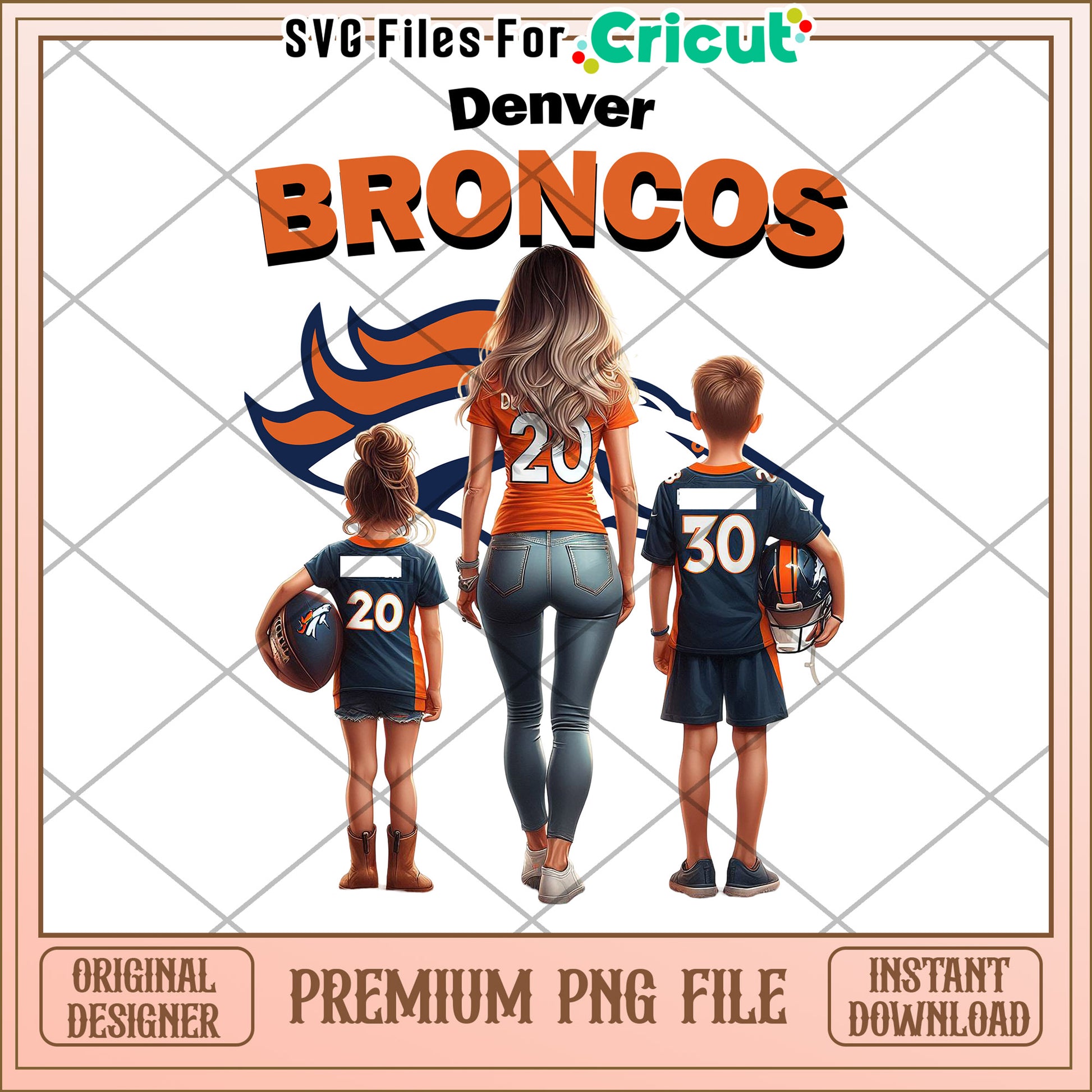 Denver Broncos Family PNG Design for Cricut, Instant Download File