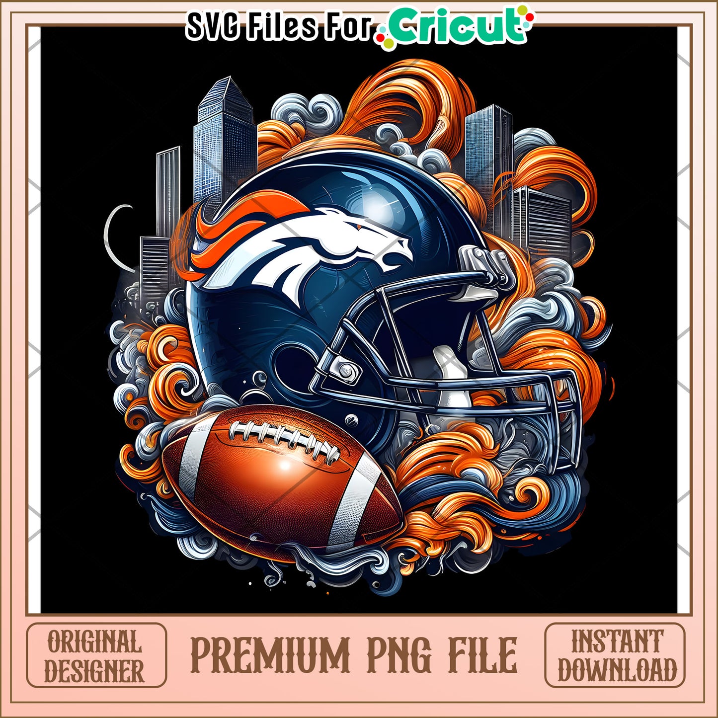 Denver Broncos Football PNG Design, perfect for Cricut projects