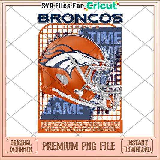 Denver Broncos Helmet Design, Premium PNG for Instant Download