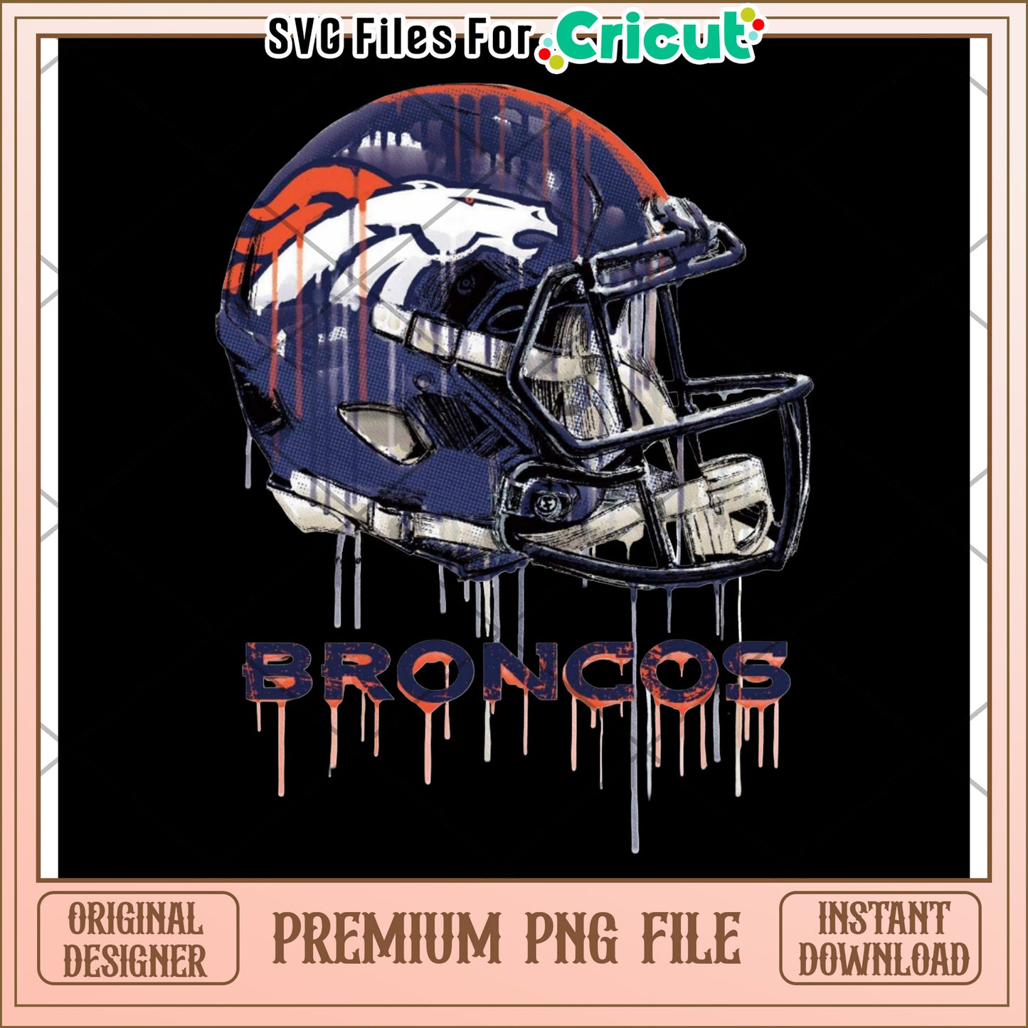 Denver Broncos Helmet PNG File, perfect for sports designs and crafts