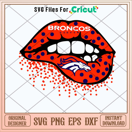 Denver Broncos Lips Svg-Svgfilesforcricut