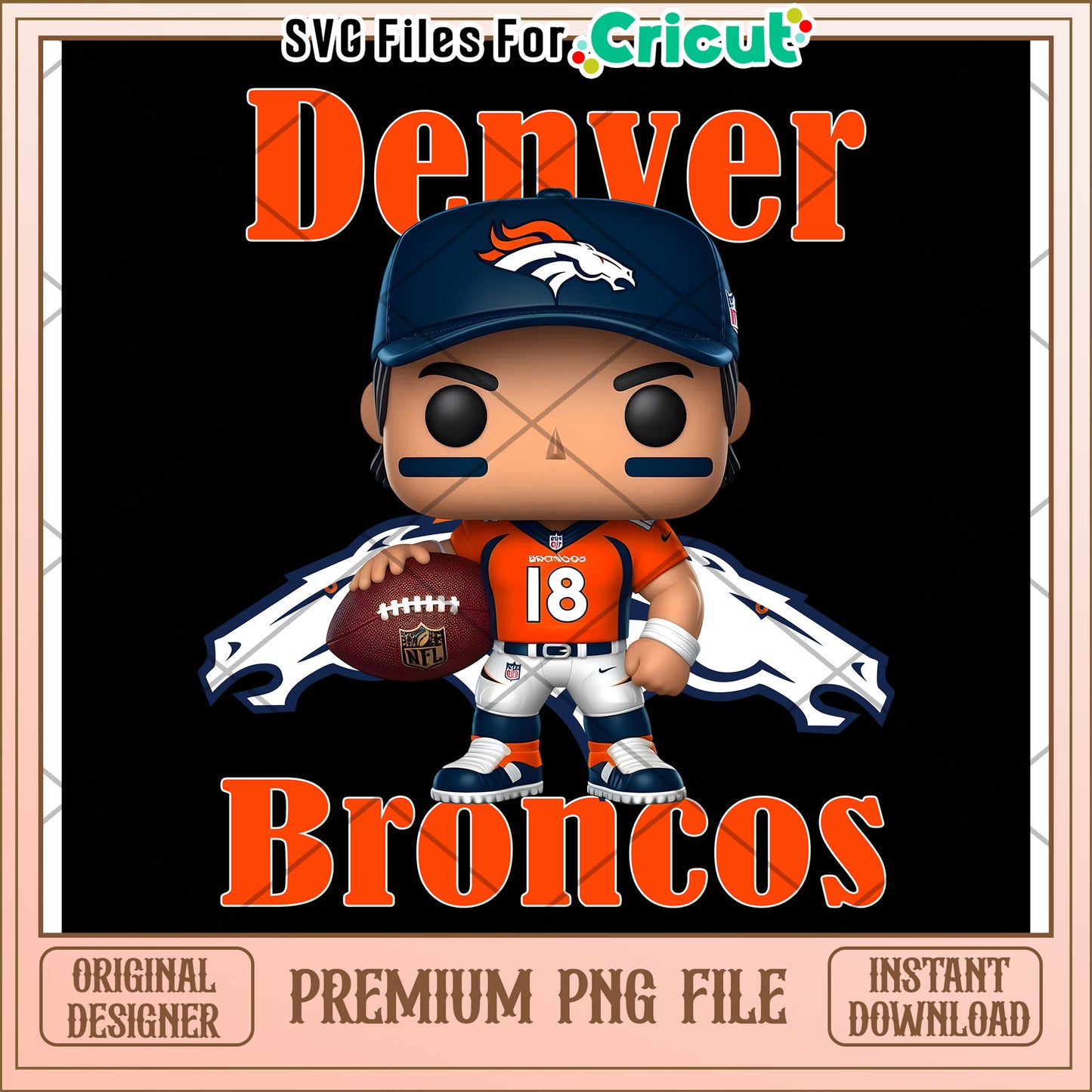 Denver Broncos PNG File, Fun Cricut Design for Sports Fans