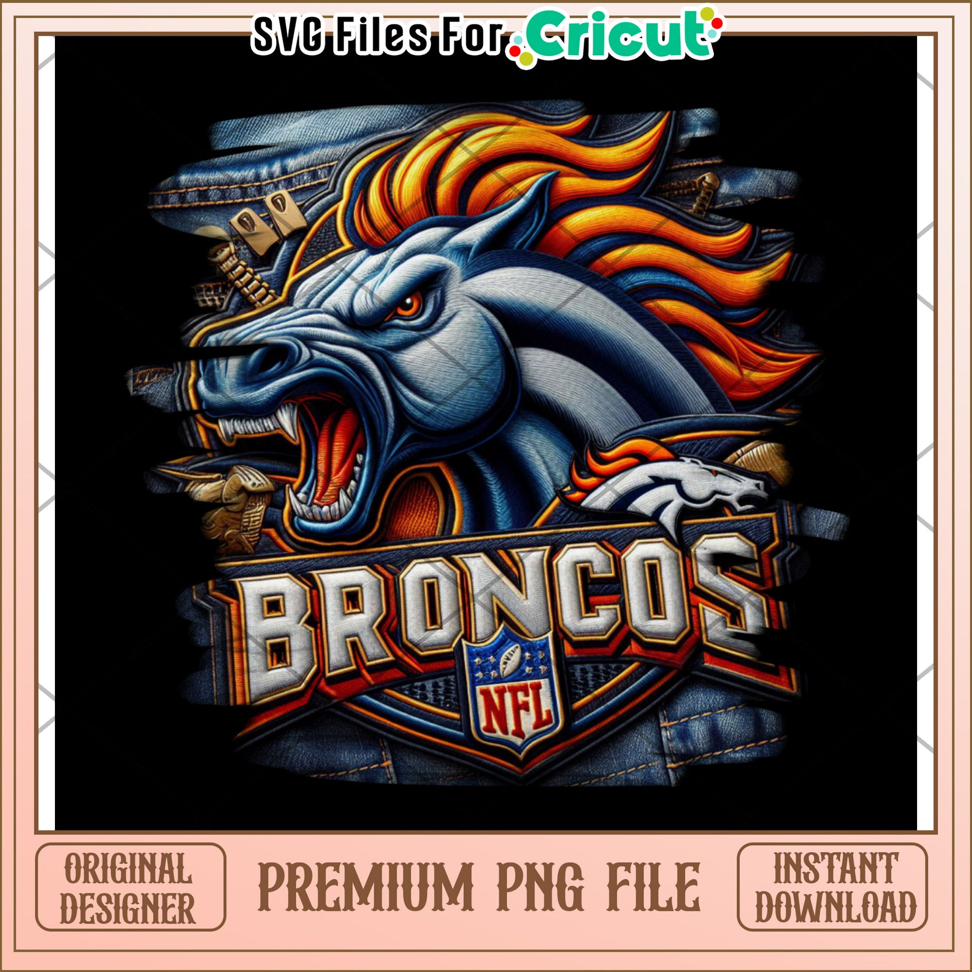 Denver Broncos PNG File for Cricut, High Quality Instant Download