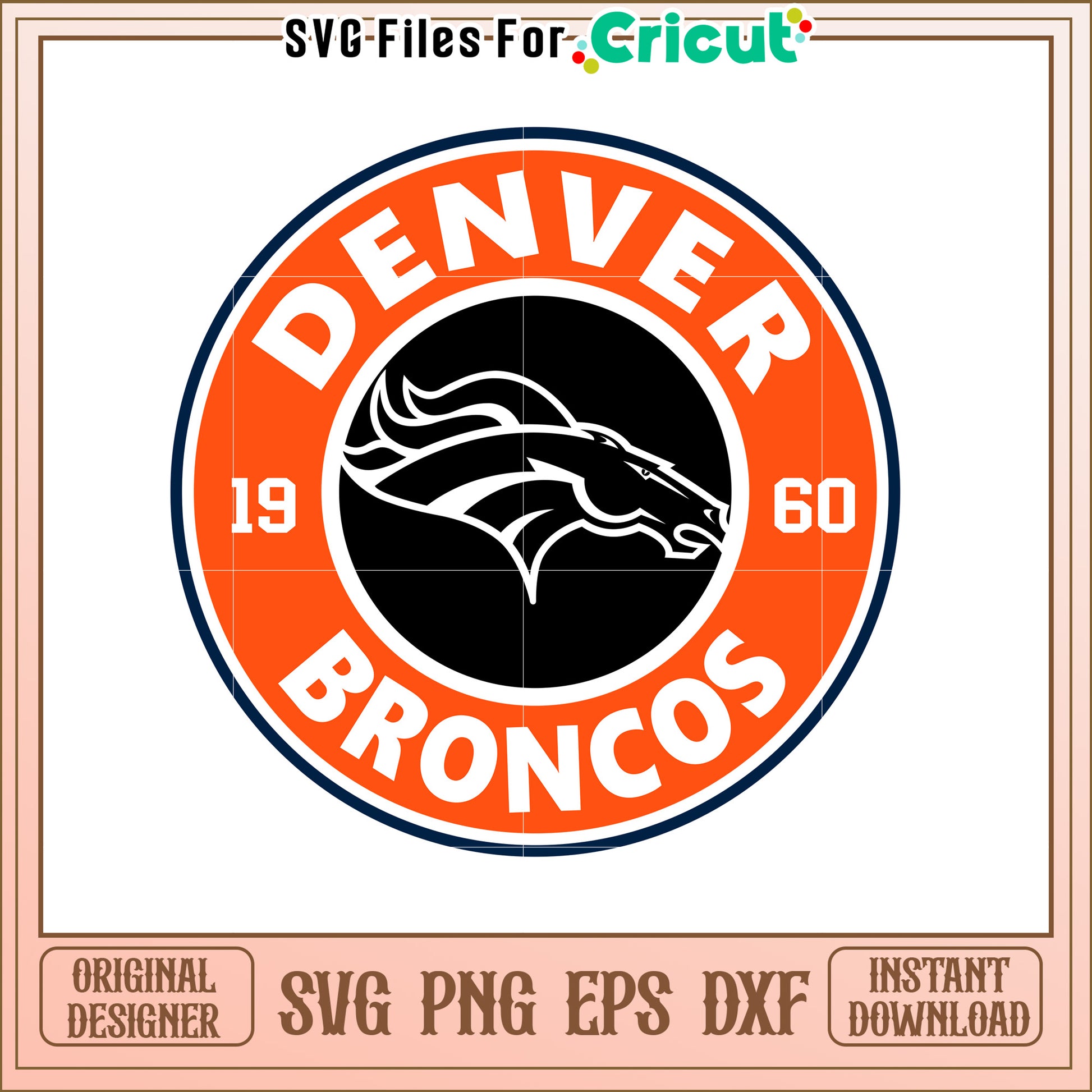 Denver Broncos SVG Design Classic Team Logo Art