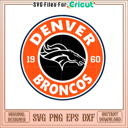 Denver Broncos SVG Design Classic Team Logo Art