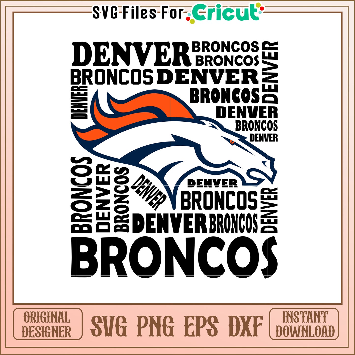 Denver Broncos SVG Logo Design for Crafts and Decor