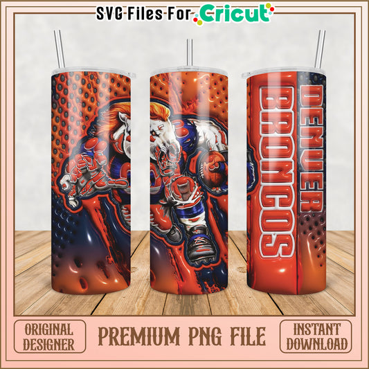 Denver Broncos Tumbler PNG Design for Cricut Instant Download