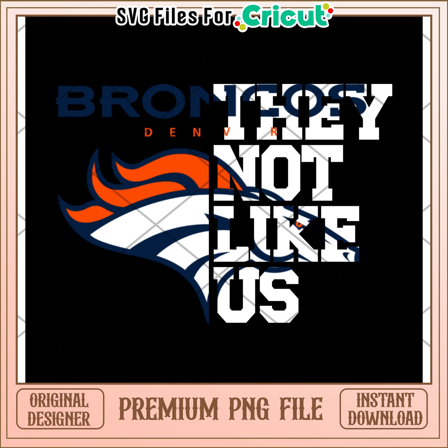 Denver Broncos design for Cricut, premium PNG file download