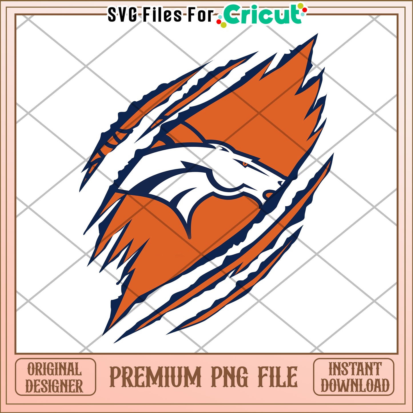 Denver Broncos logo design, perfect for Cricut projects