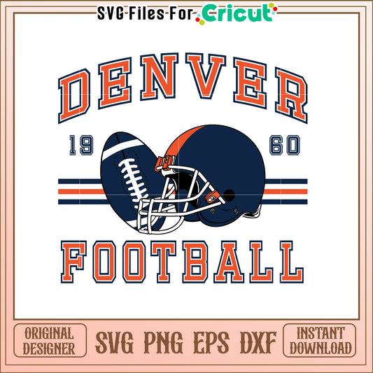 Denver Football SVG Design for Sports Fans 1960