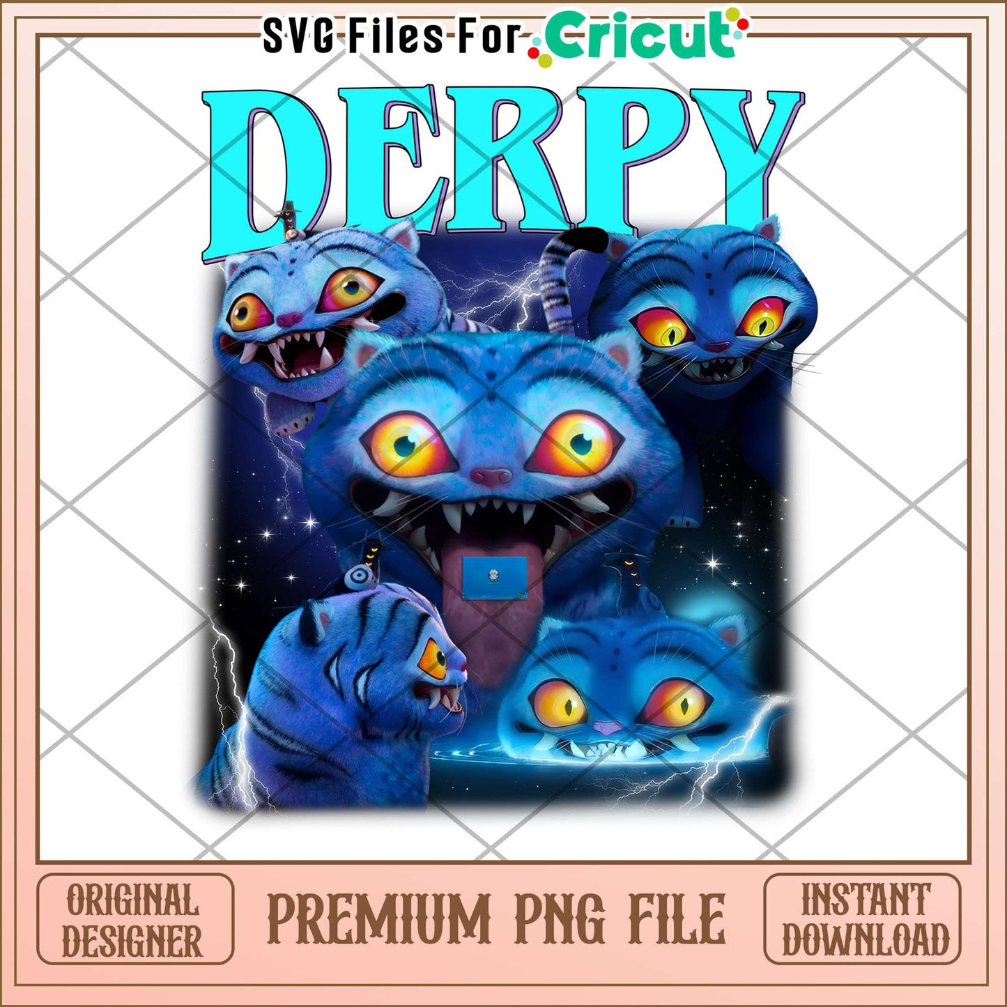 Derpy blue tiger png, kpop demon hunter png, demon idol png