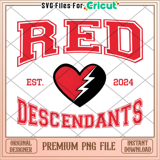 Descendant red png, disney character design png, teen fantasy style png