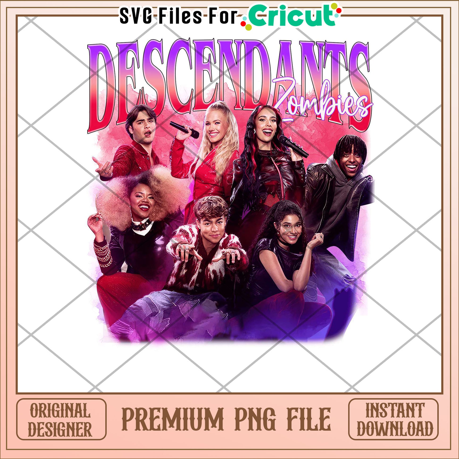 Descendants zombies design png, disney mashup aesthetic png