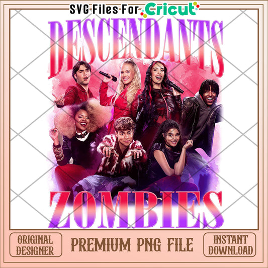 Descendants zombies png, disney crossover png, teen fantasy style png