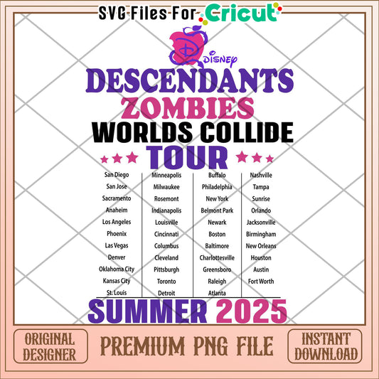 Descendants zombies tour concert music festival back png, disney mashup png