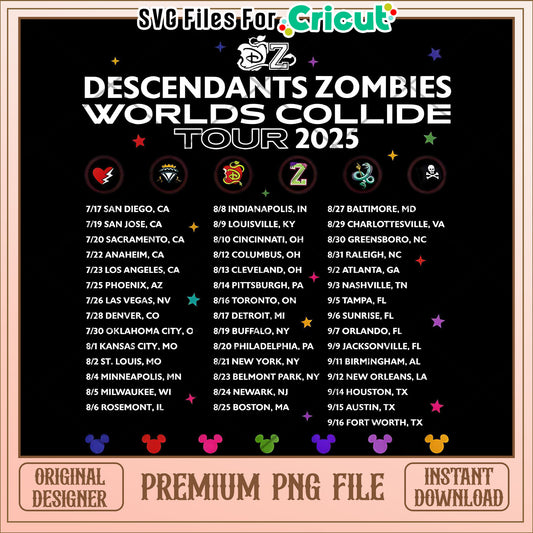 Descendant zombies world collide white png, disney mashup tour png, teen fantasy png