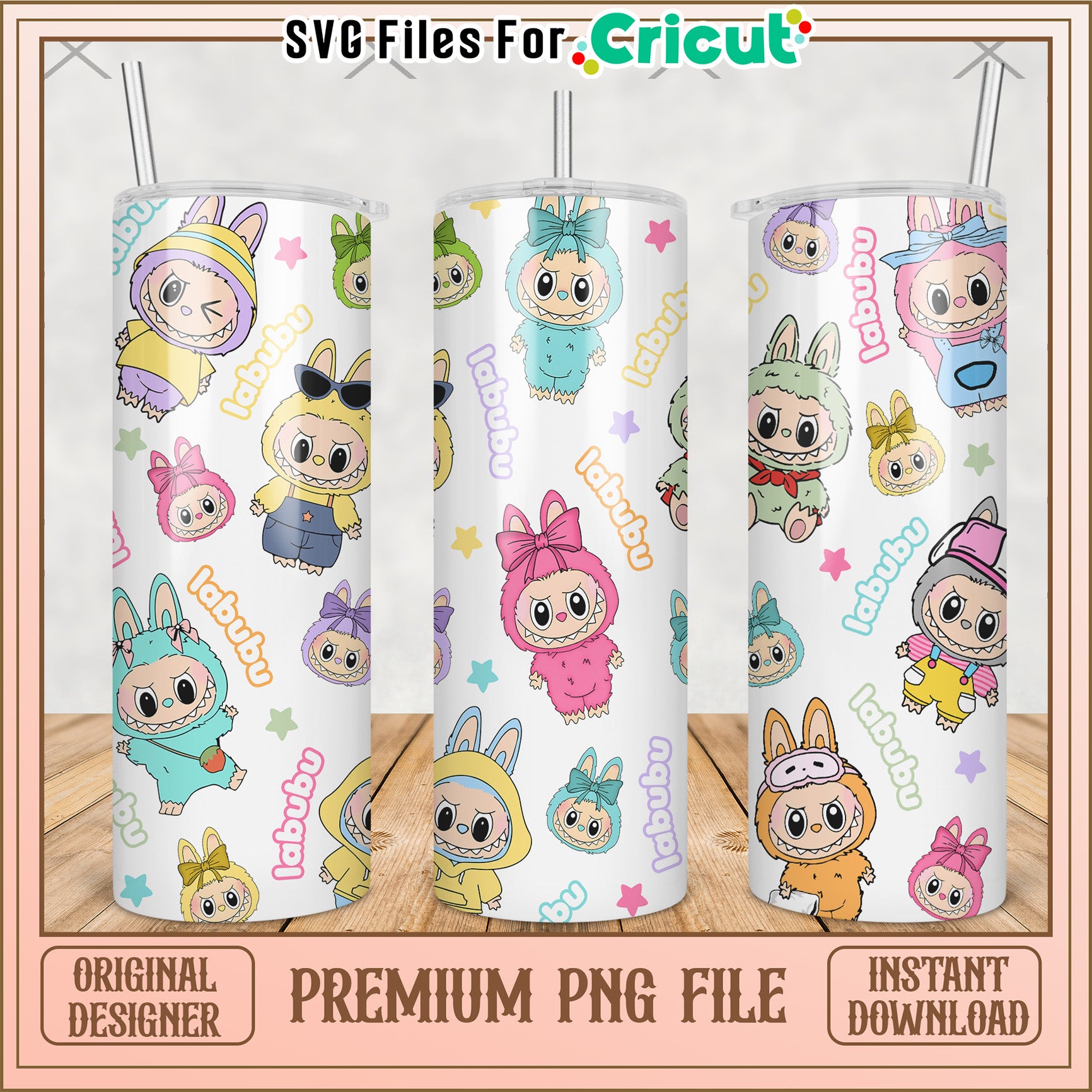 Design of labubu tumbler png, labubu clothes​ png, labubu clothes​​ png