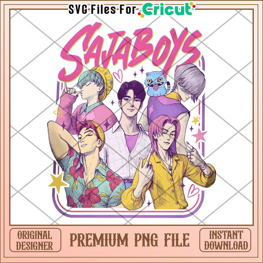 Design of saja boys png, manhwa png, saja and huntrix png