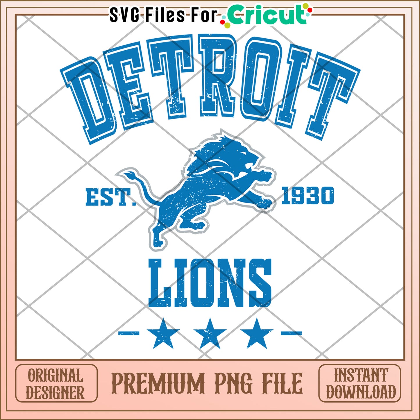 Detroit Lions Est 1930 PNG Design File, Perfect for Cricut Projects