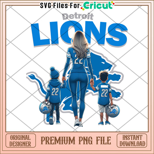 Detroit Lions Family PNG Design, Perfect for Sports Fans