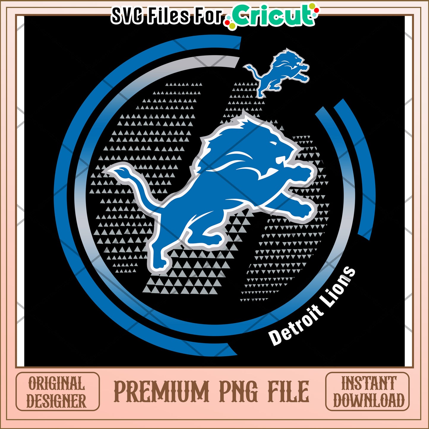 Detroit Lions Logo PNG File for Instant Download, Suitable for Crafts