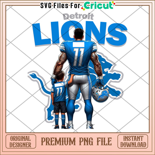 Detroit Lions PNG Art for Cricut, Perfect for Football Fans