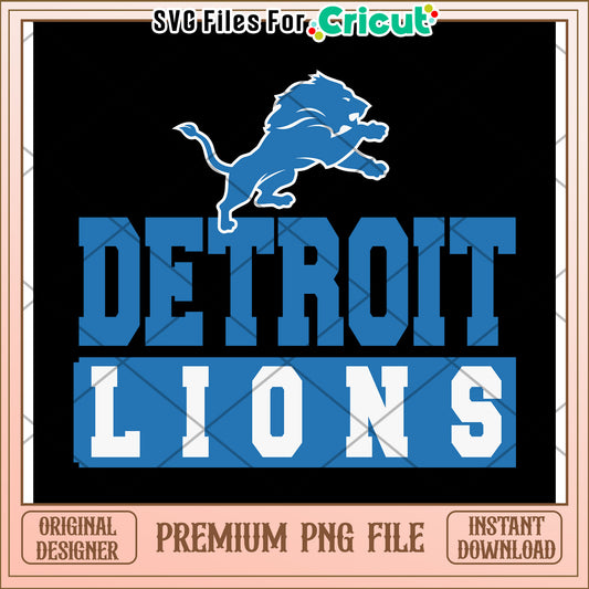 Detroit Lions PNG Design for Cricut, Premium Instant Download File