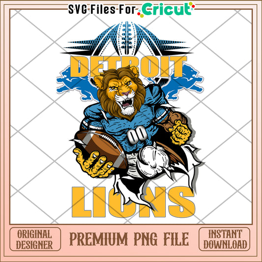 Detroit Lions PNG File for Cricut, Premium Instant Download Graphic