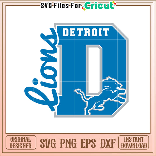 Detroit Lions SVG Design Number and Logo Art