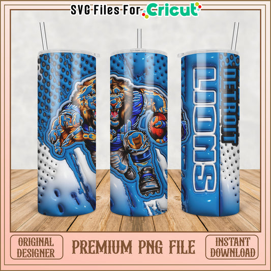 Detroit Lions Tumbler PNG Design