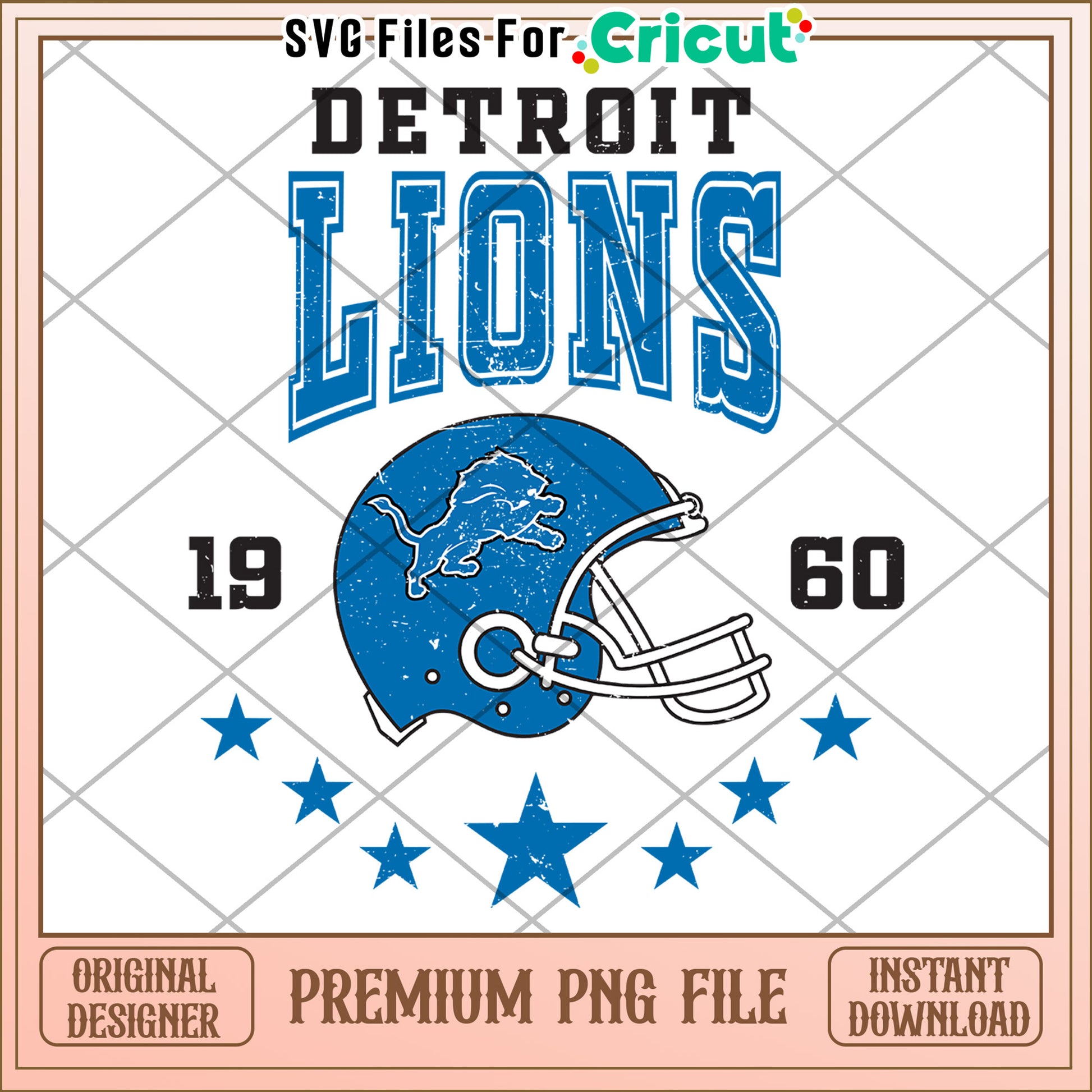 Detroit Lions Vintage PNG File for Cricut, Perfect for Football Fans