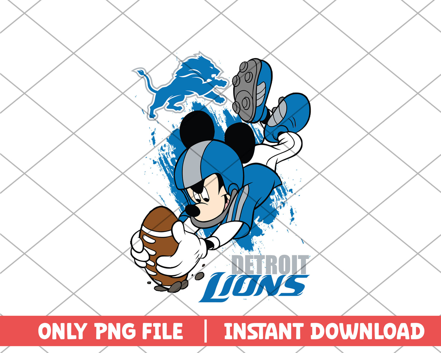 Detroit lions mickey touch down png, detroit lions png