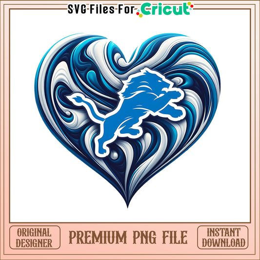 Detroit logo vintage heart png, Detroit Lions png, NFL png