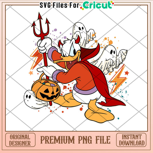 Devil Donald Duck Halloween PNG