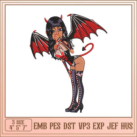 Devil Girl Embroidery Design