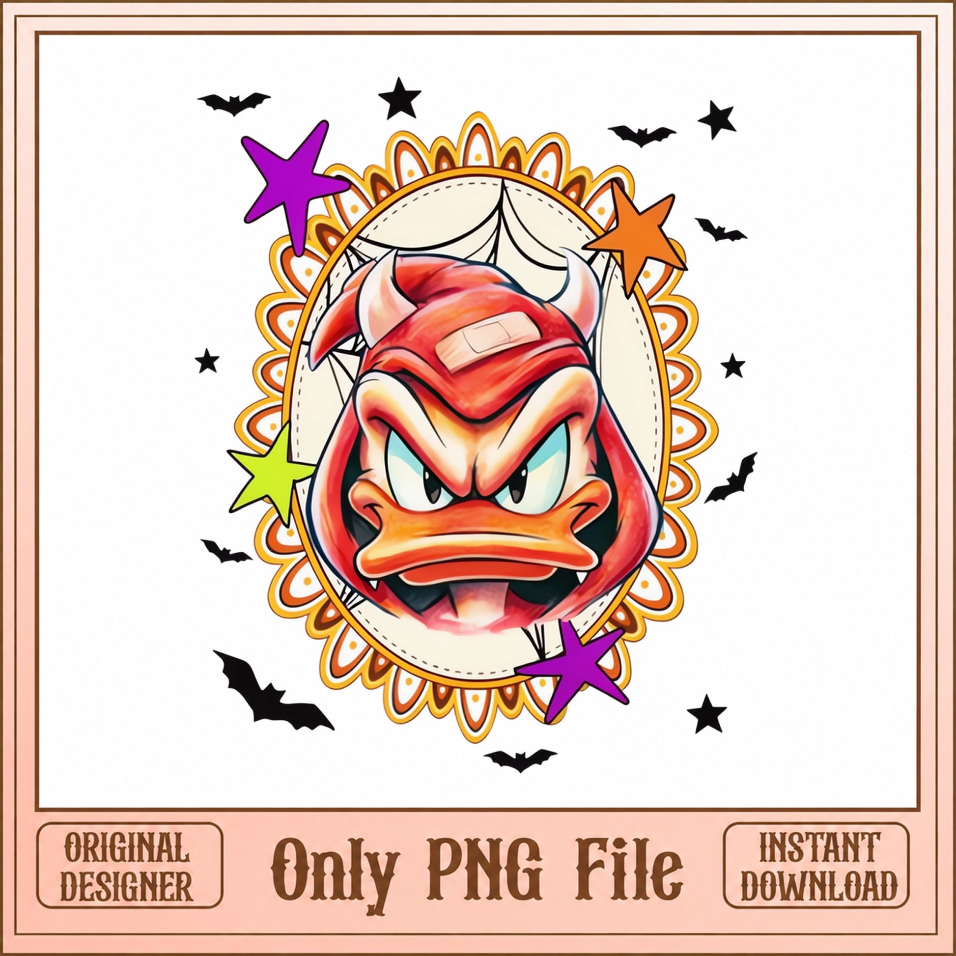 Devil Duck Halloween PNG, Spooky Duck Clipart, Halloween PNG