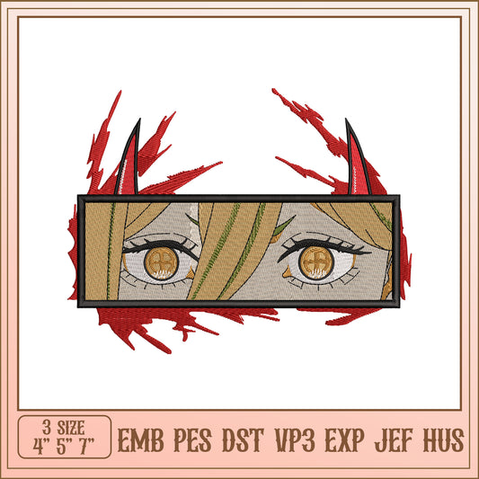 Devilish Eyes Embroidery Design in Multiple Formats and Sizes