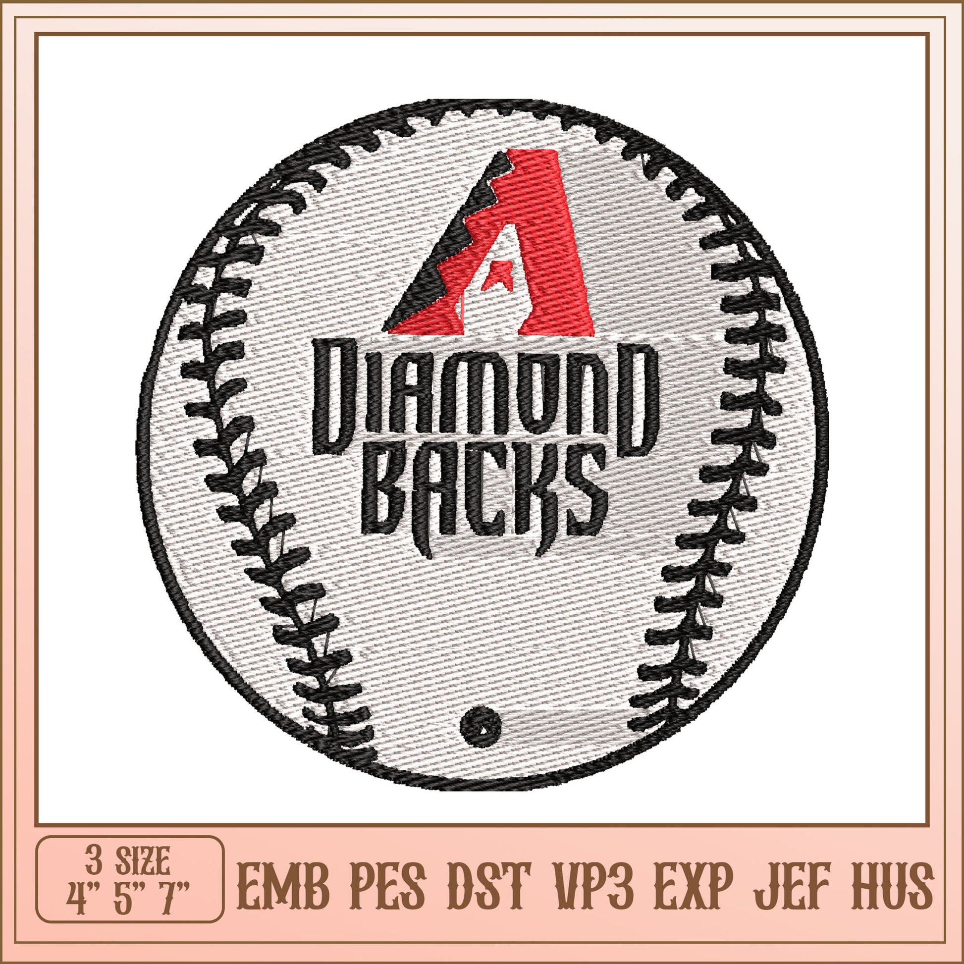 Diamondbacks Baseball Embroidery Design
