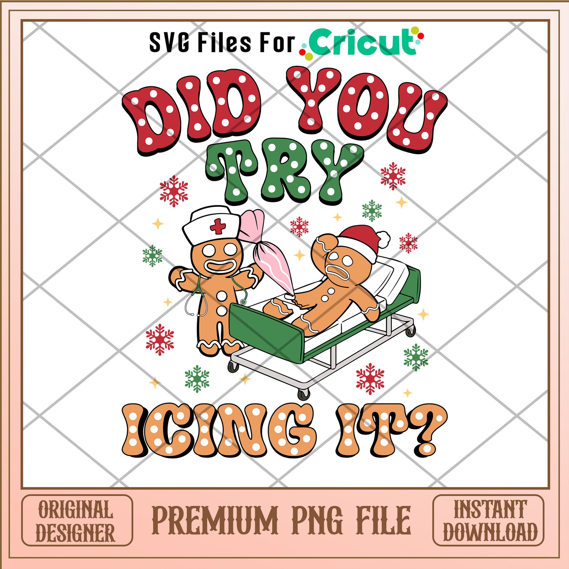 Did you try icing it png, Gingerbread png, christmas png