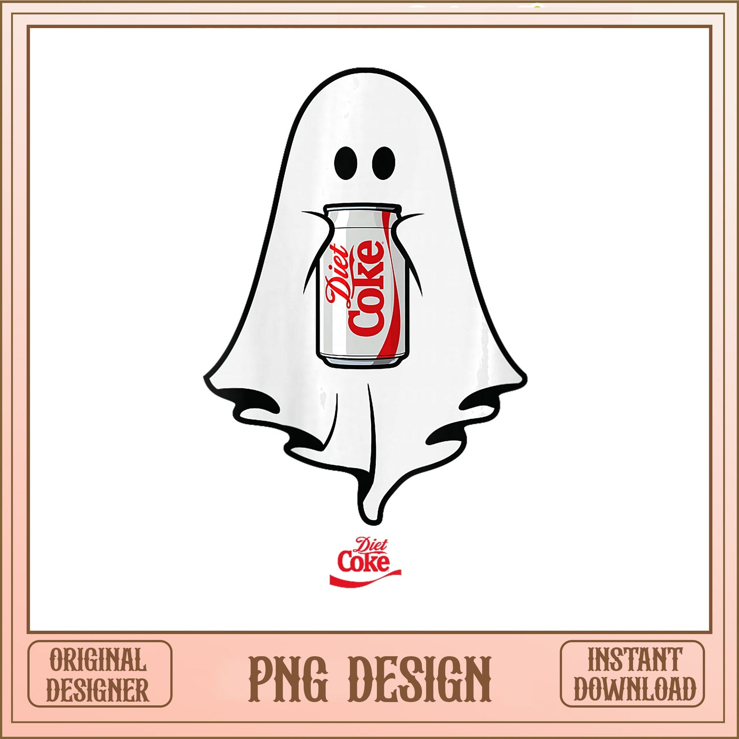 Diet Coke Ghost PNG, Halloween Ghost Drink PNG, Spooky PNG