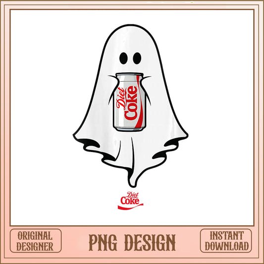 Diet Coke Ghost PNG, Halloween Ghost Drink PNG, Spooky PNG
